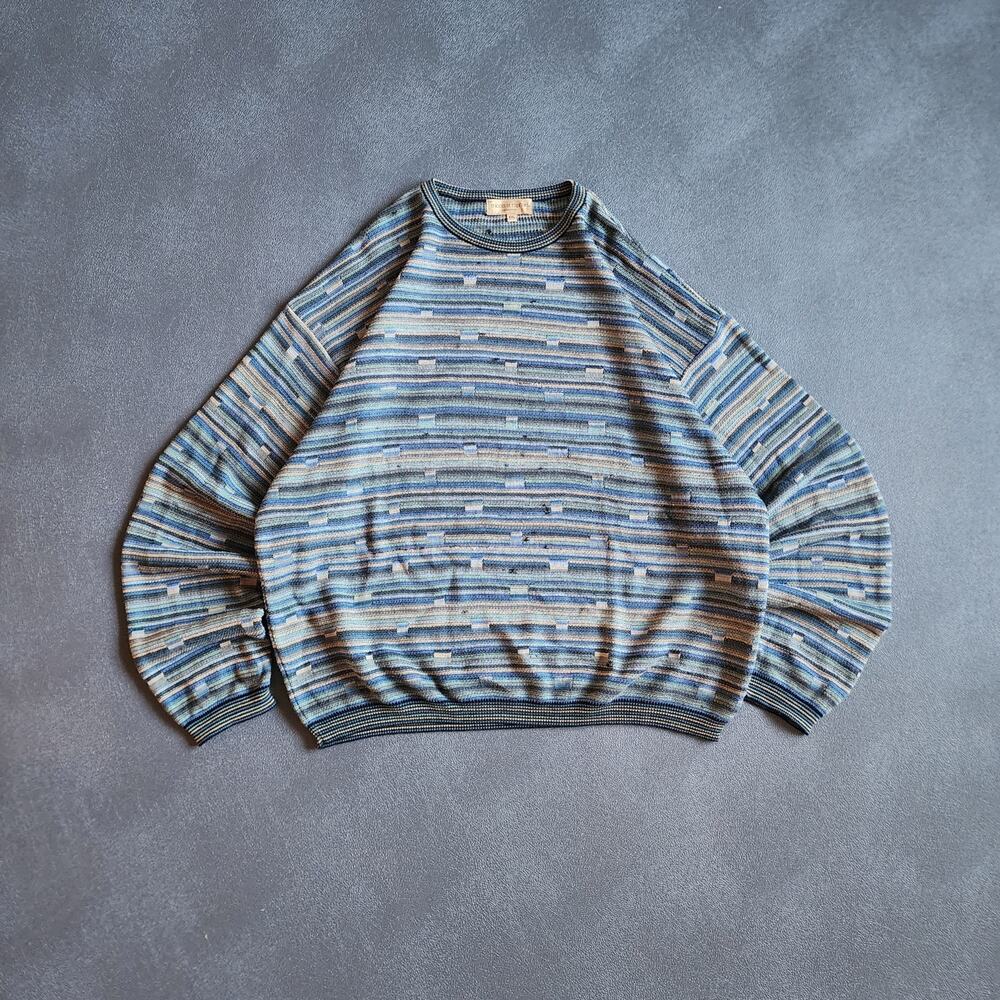 Vintage 90's Tricots St. Raphael Acrylic Knit Blue Grandpa Sweater XXL